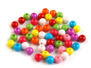Mărgele rotunde premium din plastic pentru proiecte creative - Mix vibrant de culori, finisaj neted (7 mm, 20 g / aprox. 120 buc)