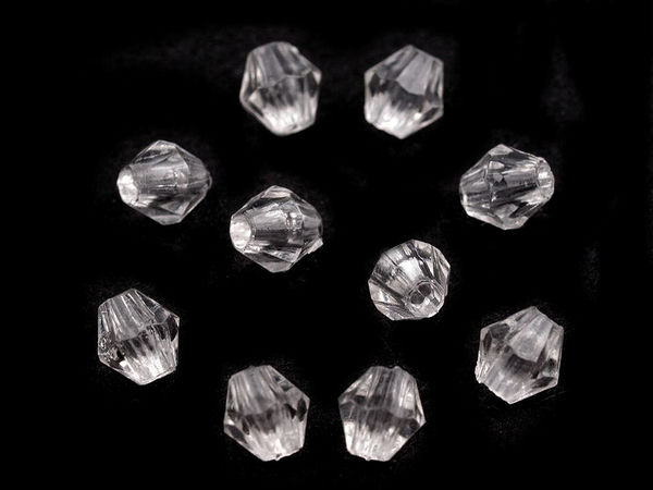 Mărgele premium transparente fațetate în formă de soare - Mărgele din plastic pentru confecționarea bijuteriilor, 4x4mm (pachet de 400 bucăți)