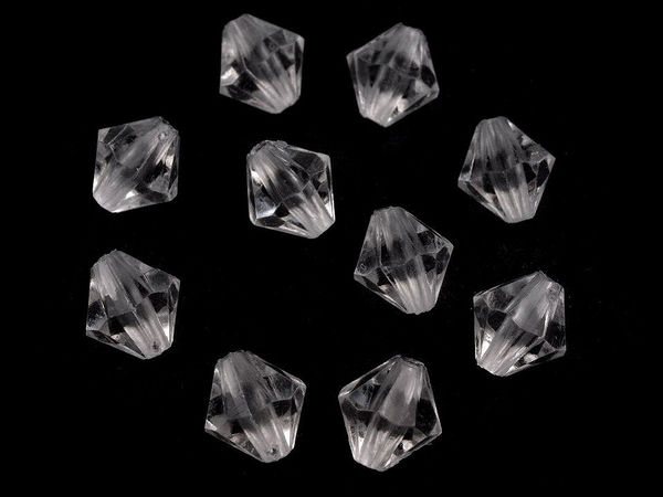 Mărgele Transparente Fațetate în Formă de Soare - Mărgele Premium din Plastic pentru Lucru Manual 8x8mm, Pachet de 104 Bucăți