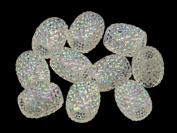Mărgele fațetate din plastic cu orificiu mare, 13x15 mm - Mărgele ușoare pentru confecționarea bijuteriilor, macrame și prinzătoare de vise