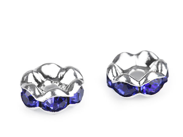 Mărgele distanțiere premium tip rondelă Chaton - inele metalice de 8 mm decorate cu strasuri pentru crearea de bijuterii, lucru manual și design vestimentar