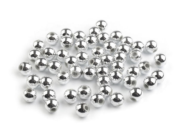 Mărgele perlate din plastic cu finisaj metalizat premium (6 mm) - Accesorii lucioase pentru creație și galanterie