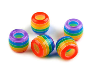 Mărgele decorative elegante din plastic cu dungi (10x12mm) - Mărgele cu orificiu mare de înșirare pentru bijuterii și lucru manual