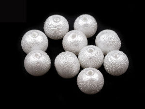 Mărgele rotunde din sticlă cu efect stardust, tip perlă (8 mm) - Componente premium din perle de imitație pentru confecționarea bijuteriilor