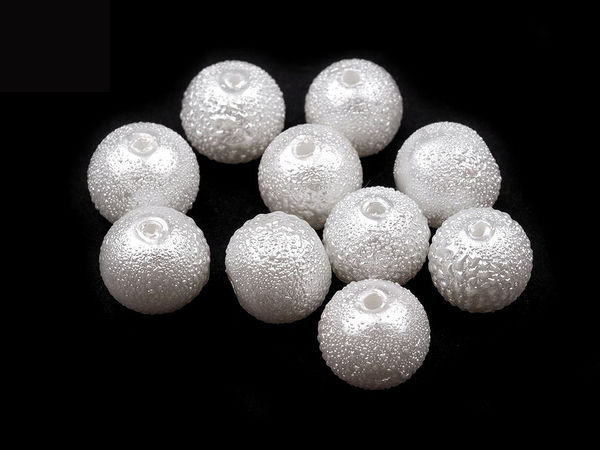 Mărgele rotunde din sticlă cu efect stardust, tip perlă (8 mm) - Componente premium din perle de imitație pentru confecționarea bijuteriilor