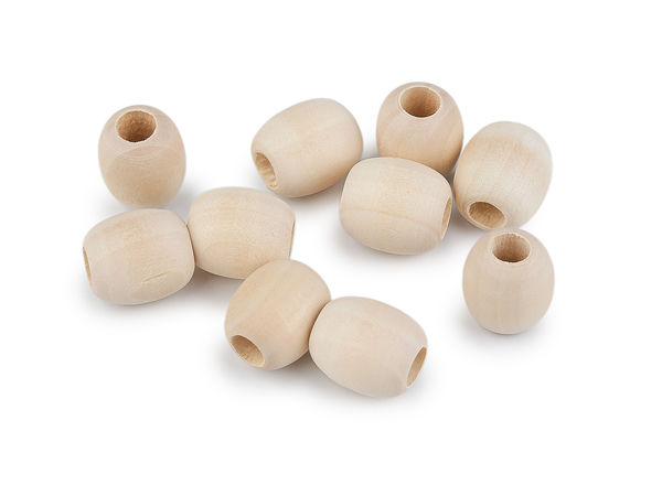 Mărgele ovale din lemn natural nefinisat (18x20mm) - Componente premium ivoriu pentru craft