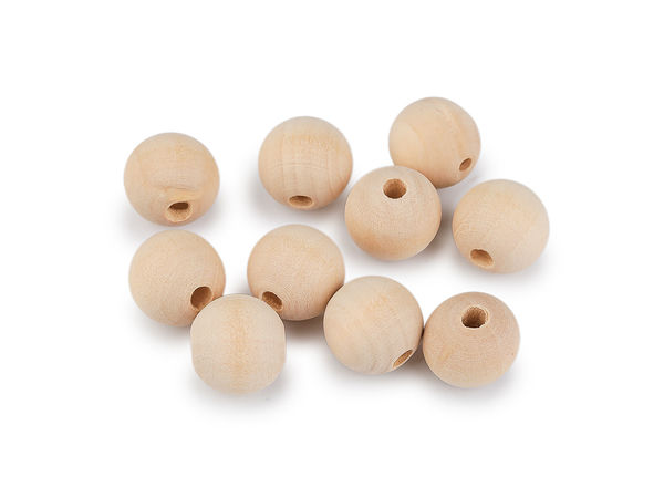 Mărgele premium din lemn natural, rotunde și nefinisate (18 mm) - Mărgele sferice versatile din lemn pentru lucru manual, macrameu și confecționarea de bijuterii