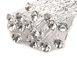 Ac de păr elegant decorat cu ștrasuri (Ø7.2mm) – Ac de păr premium cu perlă și cristal pentru nunți, banchete și coafuri festive