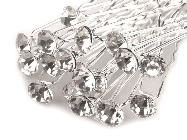 Ac de păr elegant decorat cu ștrasuri (Ø7.2mm) – Ac de păr premium cu perlă și cristal pentru nunți, banchete și coafuri festive