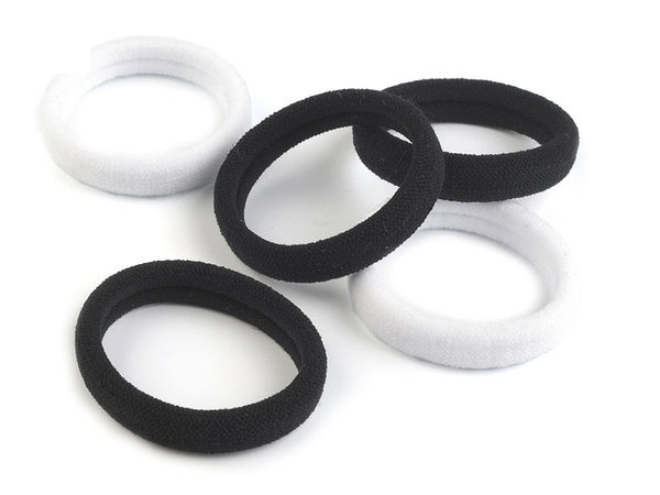 Elastice de păr premium - Elastice de păr cu elasticitate ridicată și fixare delicată (Mix alb-negru, set cu cutie de depozitare)