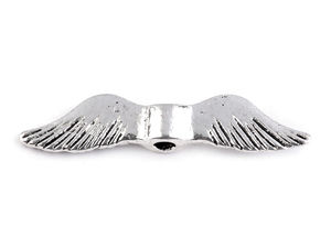 Mărgele distanțiere metalice premium în formă de aripi de înger, cu două fețe (5x24mm), pentru design de bijuterii, îmbrăcăminte și accesorii