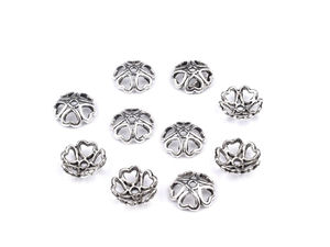 Capacele metalice pentru mărgele în formă de inimă (10-11 mm) - Accesorii bijuterii platină cu patină