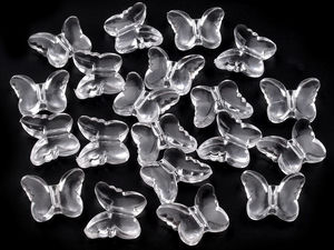 Mărgele din plastic în formă de fluture pentru bijuterii și proiecte creative - 15x18 mm