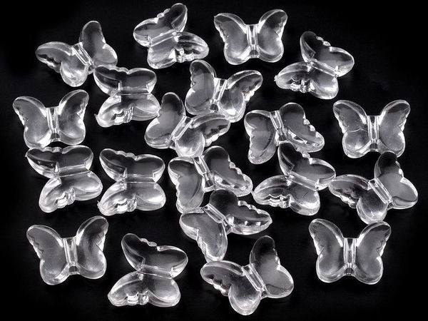 Mărgele din plastic în formă de fluture pentru bijuterii și proiecte creative - 15x18 mm