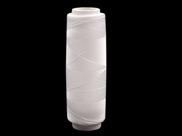 Ață premium din bumbac mercerizat alb pentru cusut și mărgele - Bobine de 200 m, 20x2 Tex, 0,3 mm (Set de 5)