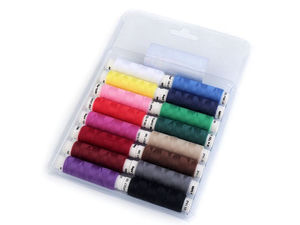 Set de ațe de cusut universale din poliester Unipoly Premium - 16 piese (Culori asortate)