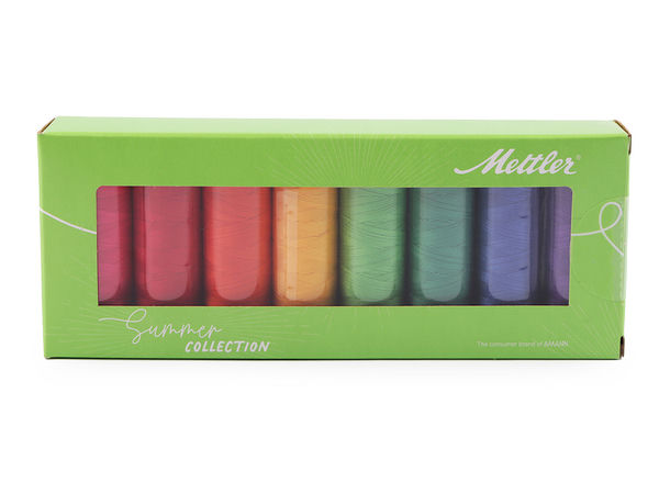 Set de ață de cusut din bumbac mercerizat Mettler Silk-Finish (8 x 150m)