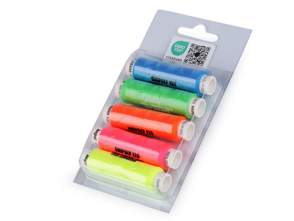 Set de ață de cusut din poliester premium Unipoly – 5 mosoare de ață multifuncționale pentru cusut manual și la mașină