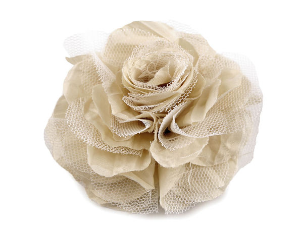 Broșă și agrafă de păr elegantă în formă de trandafir pufos (9 cm) - Accesoriu floral versatil