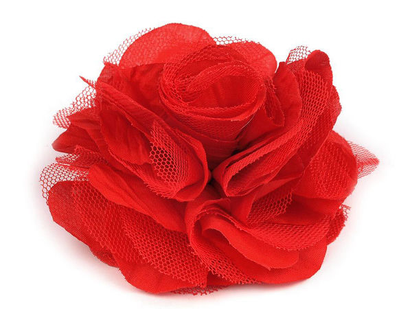 Broșă și agrafă de păr elegantă în formă de trandafir pufos (9 cm) - Accesoriu floral versatil
