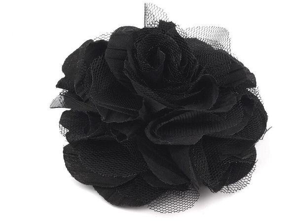 Broșă și agrafă de păr elegantă în formă de trandafir pufos (9 cm) - Accesoriu floral versatil