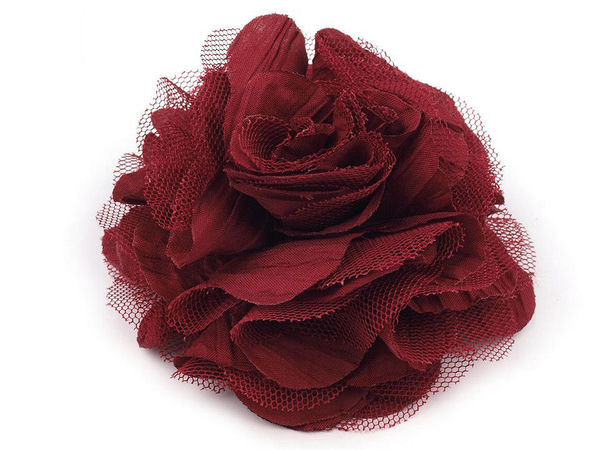 Broșă și agrafă de păr elegantă în formă de trandafir pufos (9 cm) - Accesoriu floral versatil
