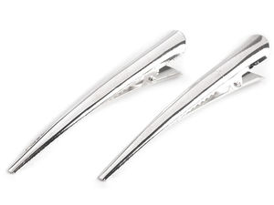 Cleme de păr premium tip crocodil cu dinți, argintii (75mm) - Componente profesionale de galanterie și bijuterii