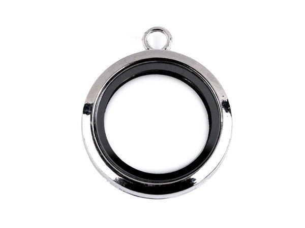 Pandantiv medalion premium din sticlă cu închidere magnetică pentru talismane flotante (30 mm)