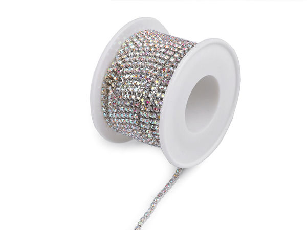 Lanț cu ștrasuri premium de 2,4 mm - Decorațiune de lux tip cupă pentru articole vestimentare și accesorii