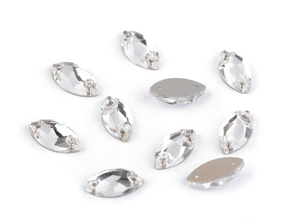 Strasuri de cusut premium tip navetă din cristal – Pietre elegante în formă de lacrimă cu două orificii pentru confecționarea bijuteriilor și decorarea articolelor vestimentare