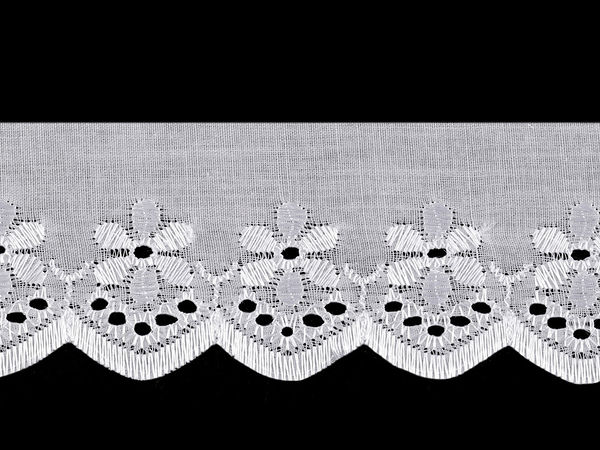 Dantelă premium Broderie Anglaise Madeira - Panglică brodată florală de 50 mm