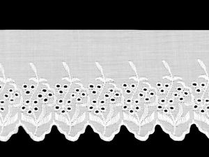 Dantelă premium Broderie Anglaise Madeira - Dantelă de margine elegantă din poliester pentru haine și decorațiuni