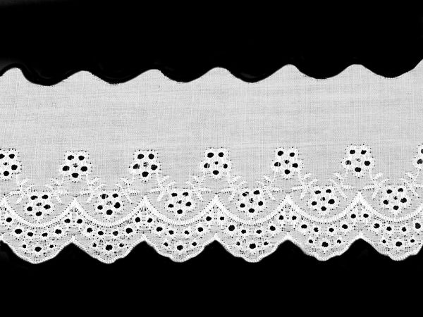 Bordură din dantelă Madeira Broderie Anglaise - Panglică cu broderie spartă perforată, 75mm