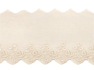 Bandă de dantelă premium din bumbac Broderie Anglaise Madeira - Broderie spartă de 10 cm