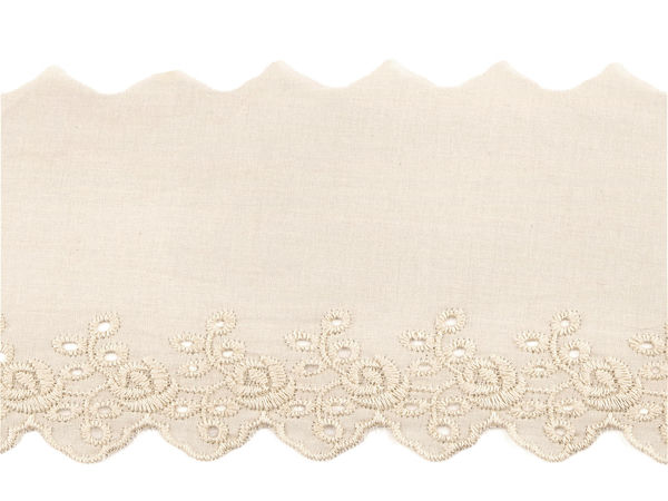Bandă de dantelă premium din bumbac Broderie Anglaise Madeira - Broderie spartă de 10 cm