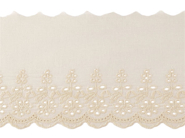 Dantelă premium din bumbac cu broderie anglaise Madeira - Lățime 13 cm