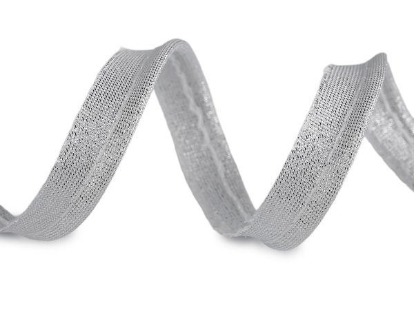 Bandă paspoal metalizată Lurex premium - Șnur paspoal cu margine de 10mm pentru croitorie și lucru de mână