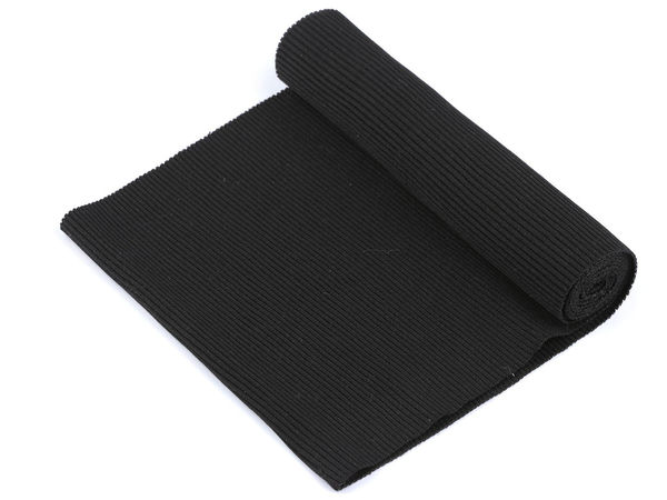 Material patent elastic reiat premium negru pentru manșete - Bandă tricotată din poliester, 16x100 cm