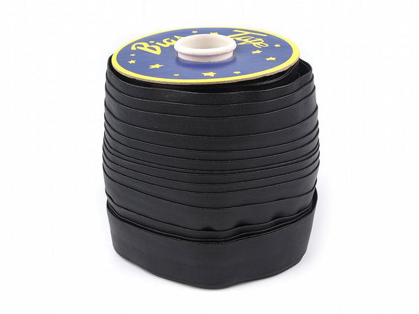 Bandă de bieu premium din piele ecologică neagră - Bordură stabilizată de 30 mm pentru haine, genți și proiecte de galanterie