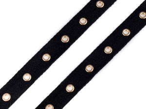 Bandă premium cu ocheți metalici (20 mm) - Panglică pentru șiretat corsete, rochii și accesorii de modă