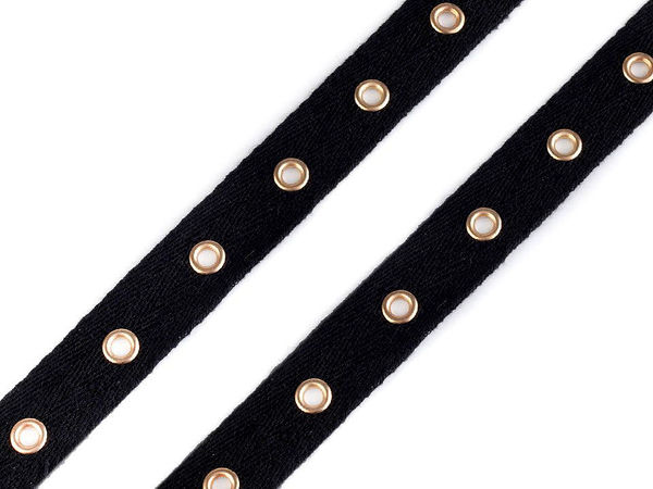 Bandă premium cu ocheți metalici (20 mm) - Panglică pentru șiretat corsete, rochii și accesorii de modă