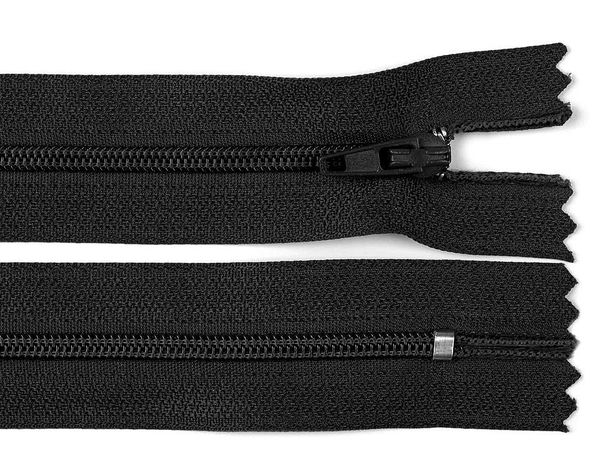Fermoar spiralat nr. 3 din nylon, închis, cu autoblocare (60 cm)