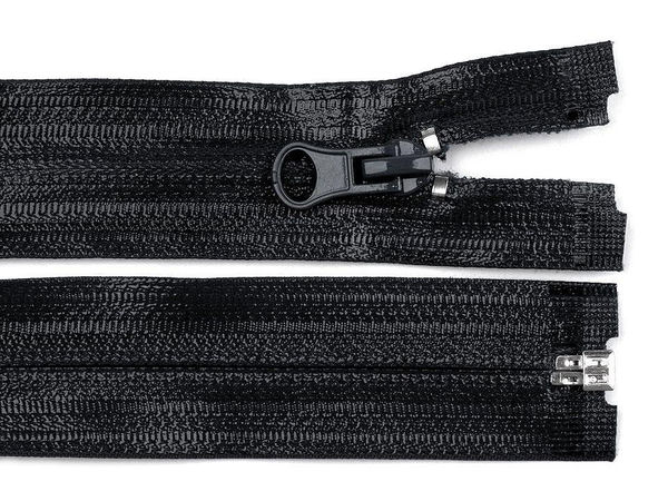 Fermoar spiralat detașabil premium din nailon, rezistent la apă (Nr. 7, 75 cm, Negru)