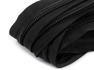 Fermoar premium din nylon nr. 10 pentru corturi, cu cursor cu două fețe (195 cm, Negru)