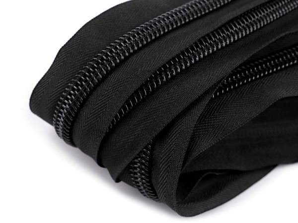 Fermoar premium din nylon nr. 10 pentru corturi, cu cursor cu două fețe (195 cm, Negru)