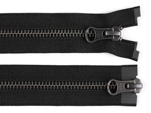 Fermoar metalic YKK nr. 5 detașabil cu dublu cursor (60 cm) - Sistem de închidere extrem de rezistent pentru jachete din piele, veste și paltoane