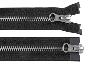 Fermoar metalic YKK Nr. 5, detașabil cu două cursoare, 90 cm - Fermoar de schimb ultra-rezistent pentru jachete și paltoane din piele