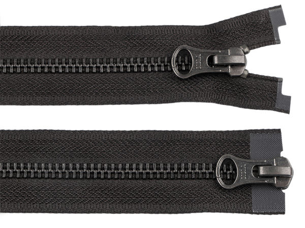 Fermoar metalic YKK Nr. 5, detașabil cu două cursoare, 90 cm - Fermoar de schimb ultra-rezistent pentru jachete și paltoane din piele