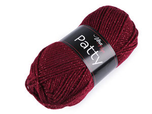 Fir premium strălucitor pentru tricotat și croșetat Patty, 100g – Amestec metalizat cu lurex moale