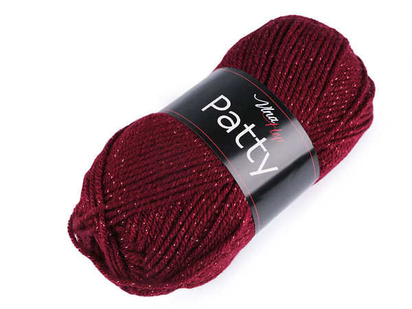 Fir premium strălucitor pentru tricotat și croșetat Patty, 100g – Amestec metalizat cu lurex moale